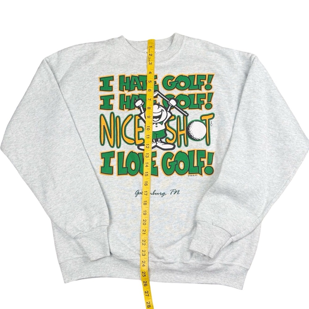Vintage 1996 Funny Golf Sweatshirt I Hate Love Golf Gatlinburg TN L - Picture 8 of 8